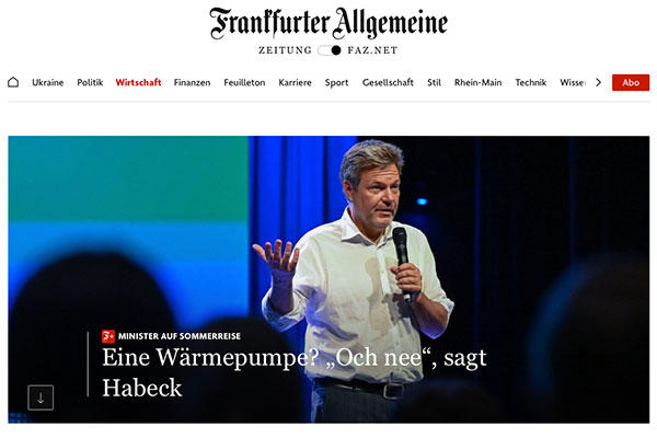 Bericht der Frankfurter Allgemeinen Zeitung über den Besuch von Robert Habeck bei Bürkle + Schöck